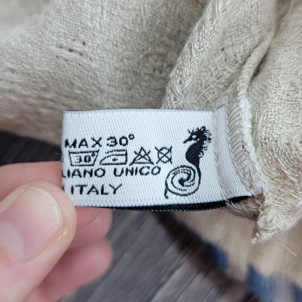 Sartoria Saracena Made in Italy Linen Boxy Tab Sleeve Top - Picture 10 of 13